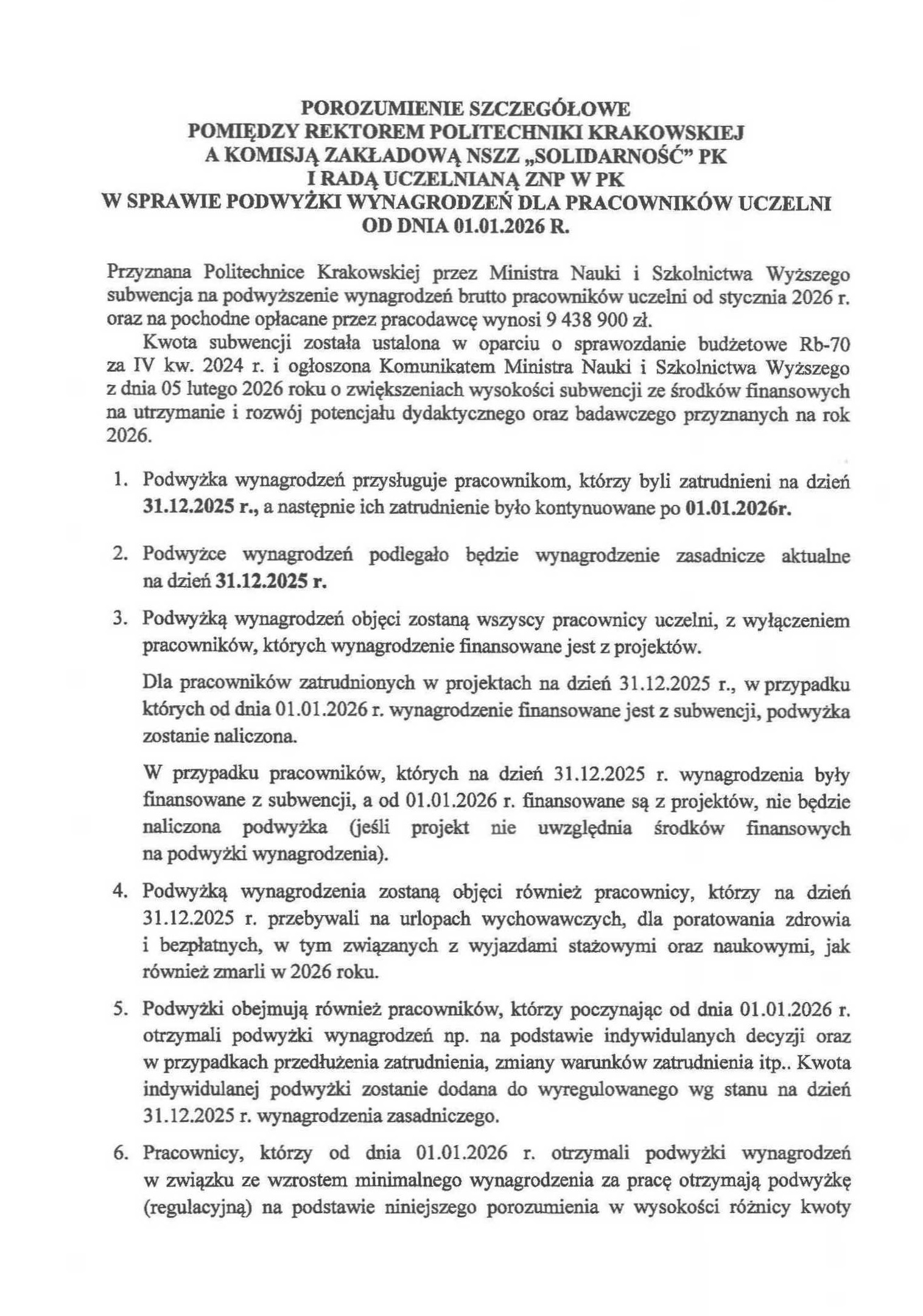 Porozumienie w sprawie podwyżek dla pracowników