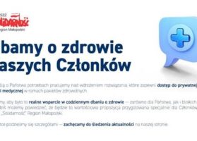 Prywatna opieka zdrowotna dla członków NSZZ Solidarność Małopolska